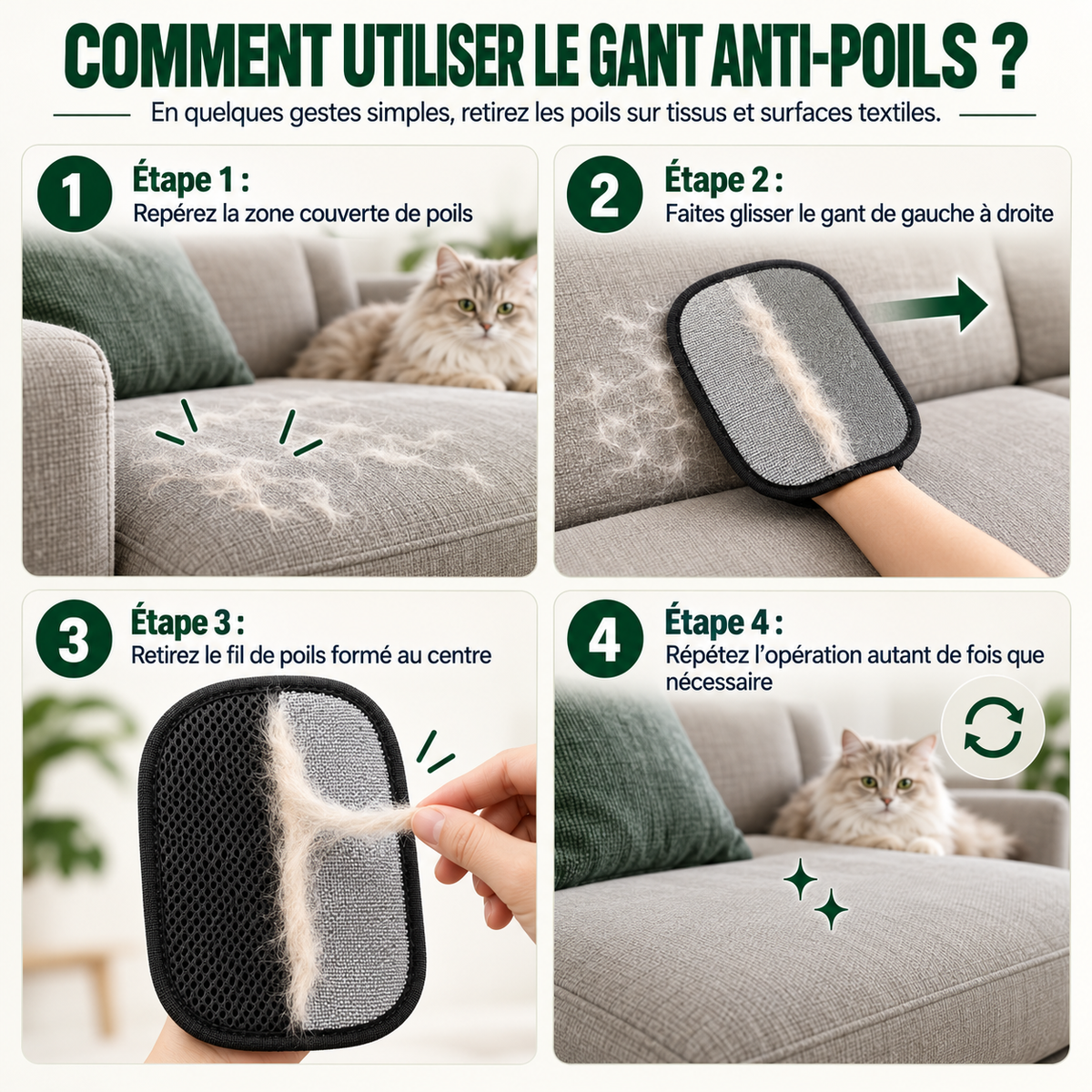 Gant anti-poils animaux