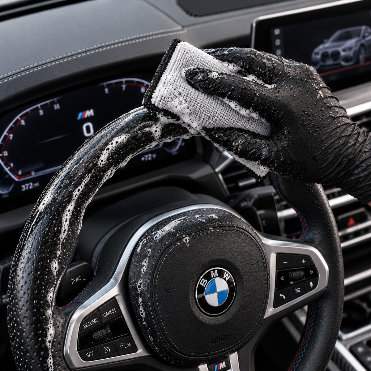 Interior cleaning microfiber sponge