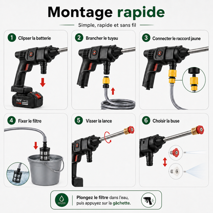 Cordless cleaning gun