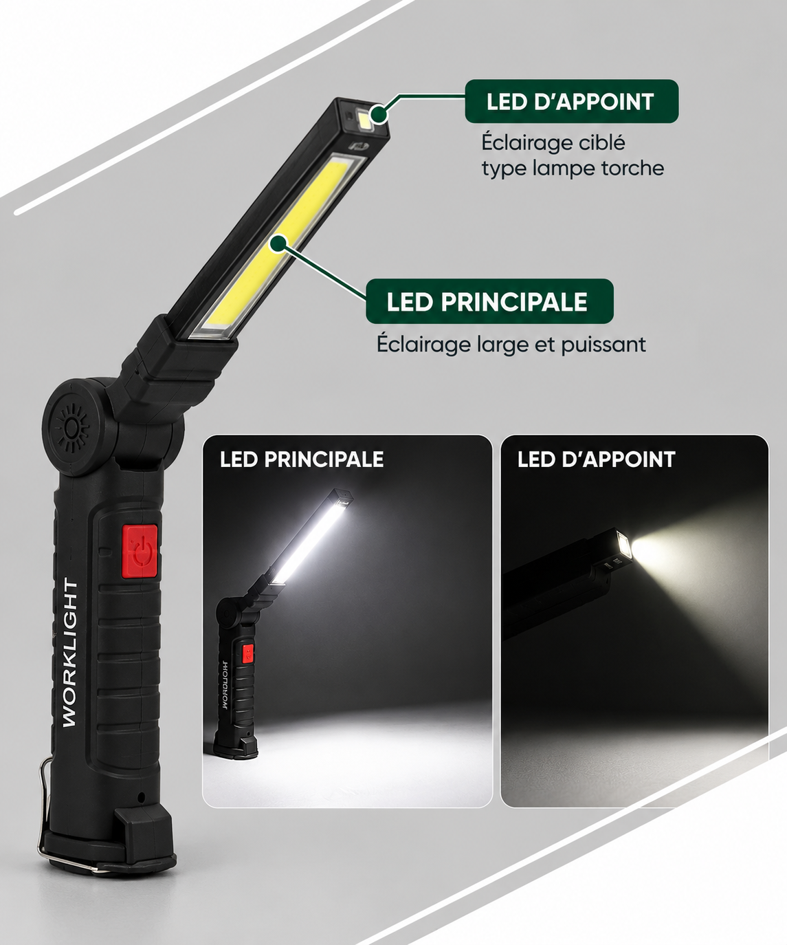 Rechargeable magnetic LED portable lamp 